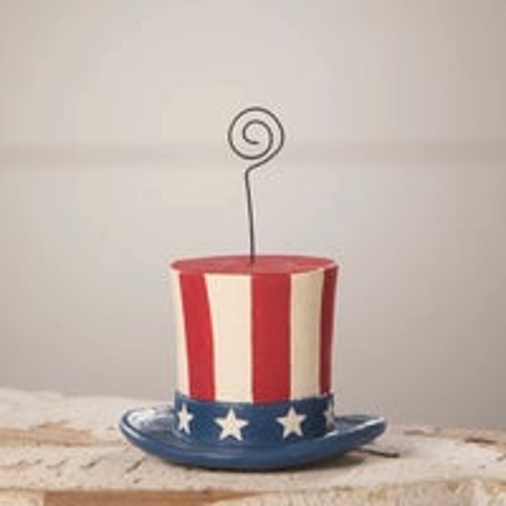 New Bethany Lowe Uncle Sam Top Hat Ornament Place Card Holder 4th Of July Stars